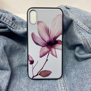 iPhone X/XS Case White Purple Floral Print NEW